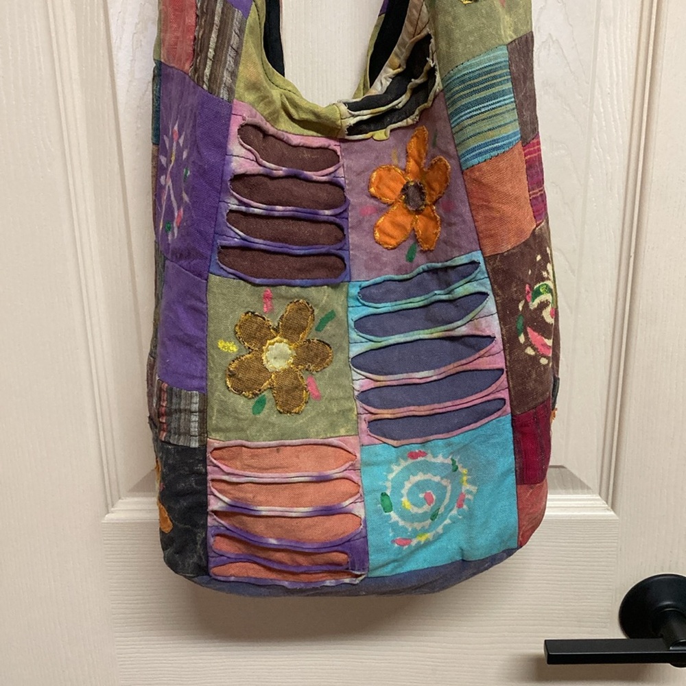 Rising International Patchwork Cotton Boho Crossb… - image 3